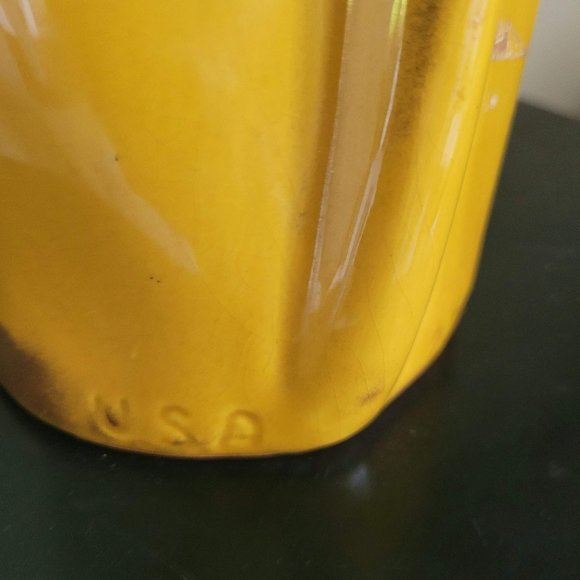 Single Mid Century Vintage Mustard Yellow Tall Panther Cat Statue #220 - Picture 5 of 6